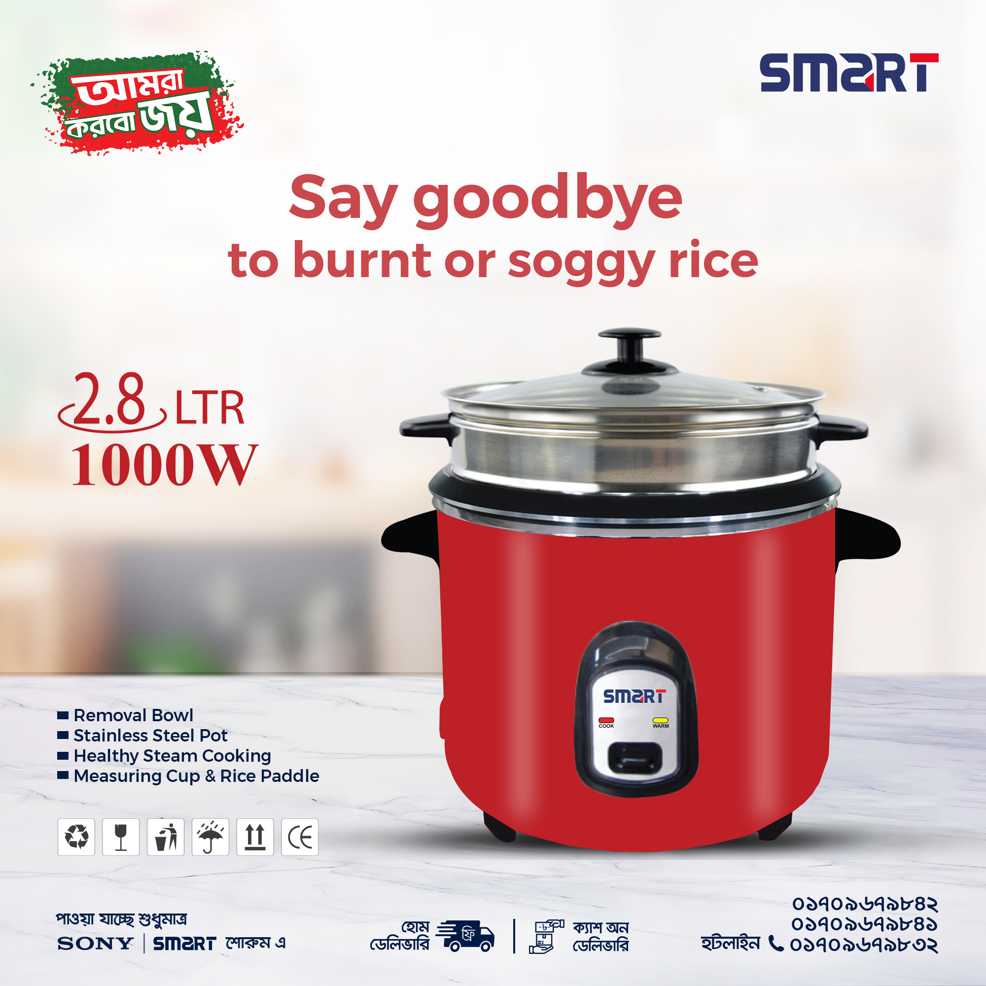 SMART Rice Cooker 2.8  Liter SEK-RC28FS - Best Rice Cooker